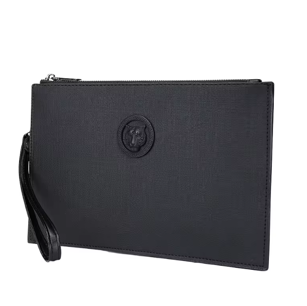 Pochette Élégante en Cuir Noir