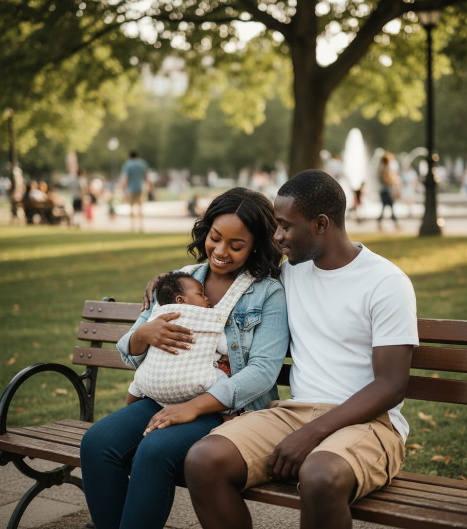 Porte-bébé ergonomique motif pied-de-poule .
